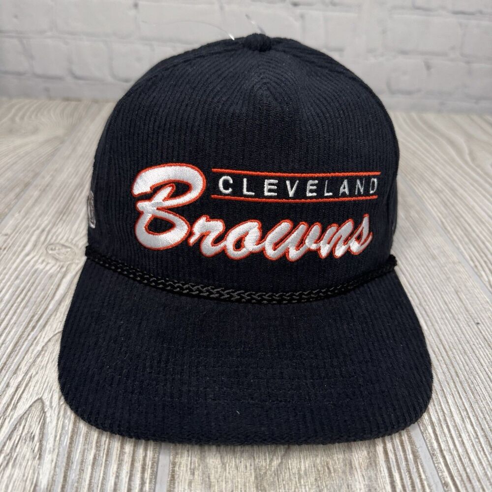 Cleveland Browns Corduroy Rope Hat Adj Snapback Spellout Logo 47 Brand Hitch NEW